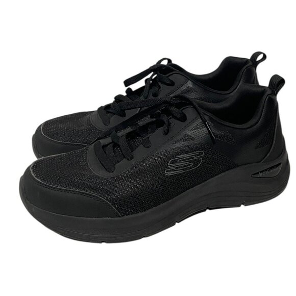 Skechers Men's Arch Comfort Sneaker Black Sz 10 Walking Running Shoe - Picture 1 of 11